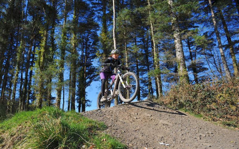 person on mountain bike