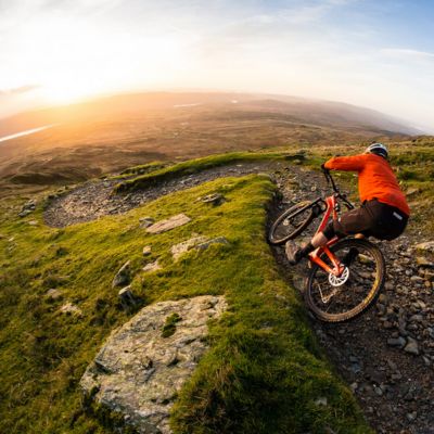 someone mountain biking