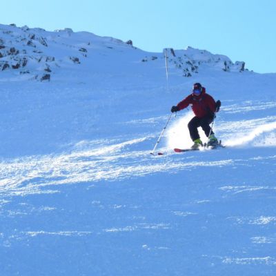 someone skiing